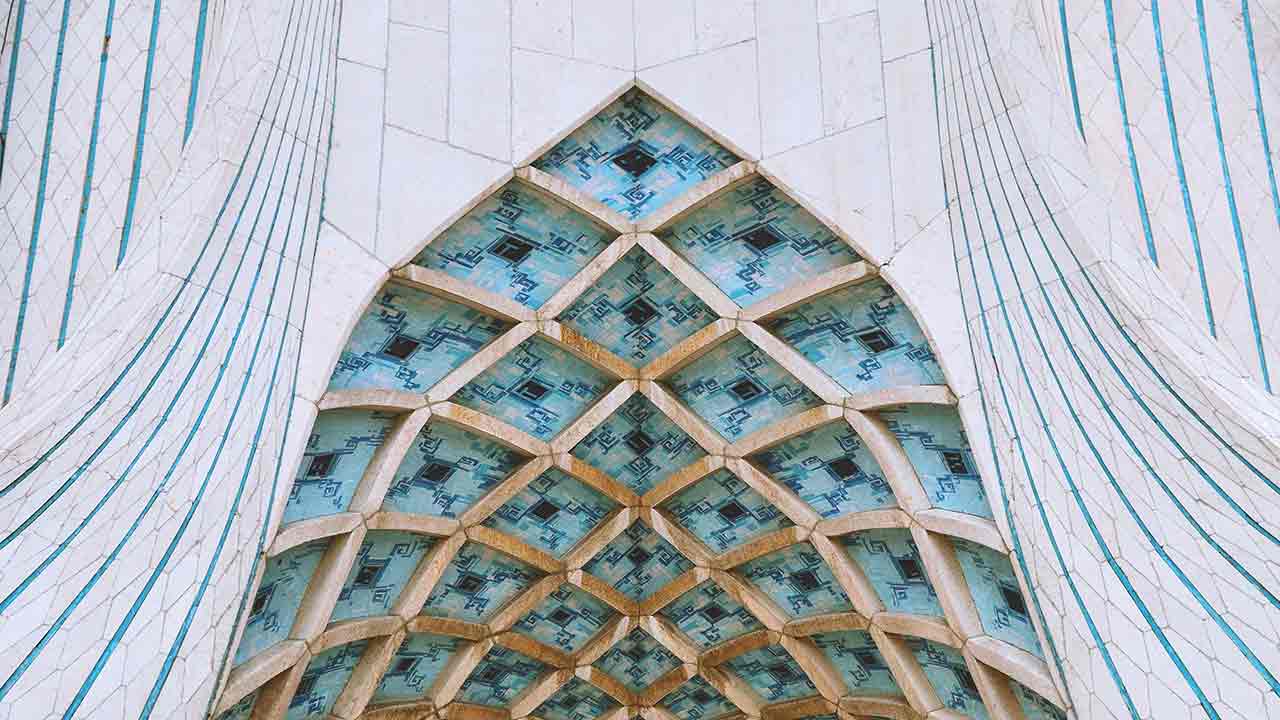 a near view of Azadi Tower