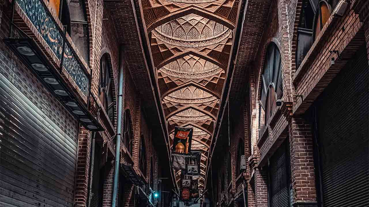 The ceiling of Tajrish Traditional Bazaar