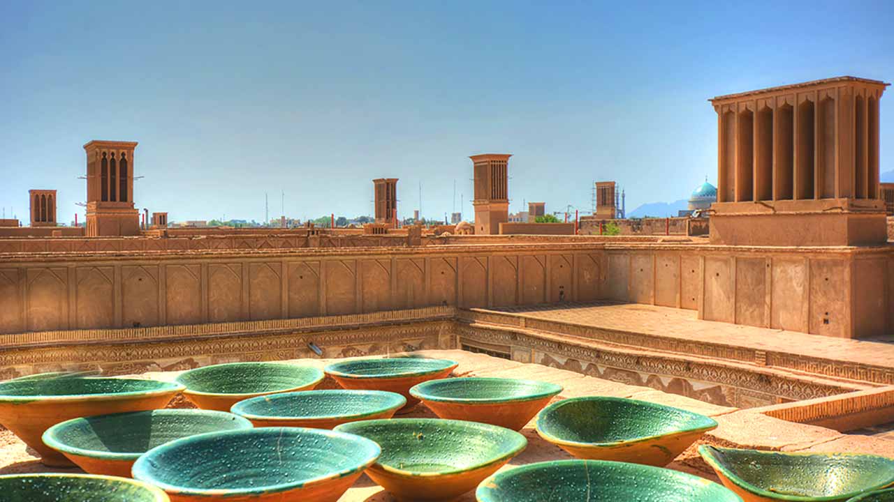 a view of Windcatchers in Kashan